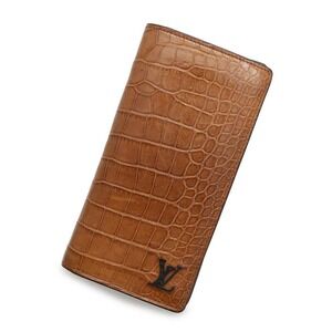 Louis Vuitton Long Wallet Portefeuille Brazza Alligator Leather